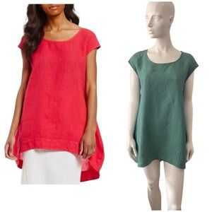 bryn Walker Amy Linen Tunic in Sea foam Green/Blue Colour